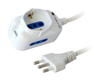 Multi-socket 2 Italian Bipasso Sockets + 1 Schuko 1,3m - Techly IUPS-PCP-2I1S