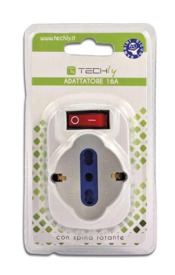 Adattatore con Spina 16A Rotante - Techly IUPS-PCP-2R