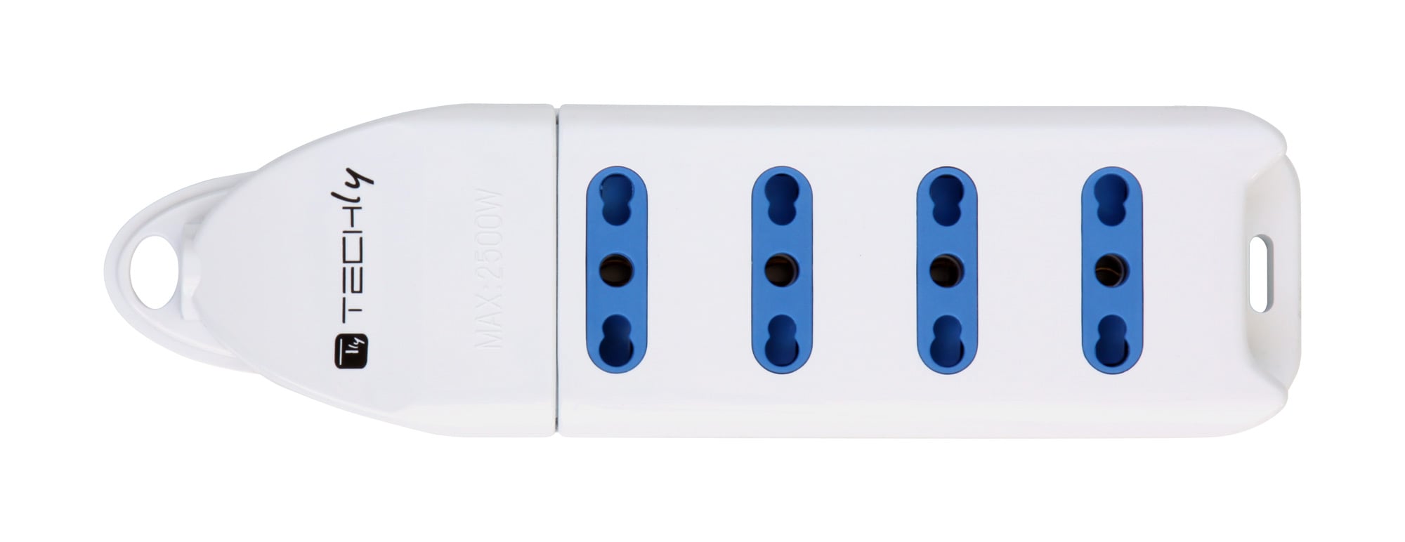 Multipresa 4 Posti Italiana Bipasso Senza Cavo Bianco - Techly IUPS-PCP-304
