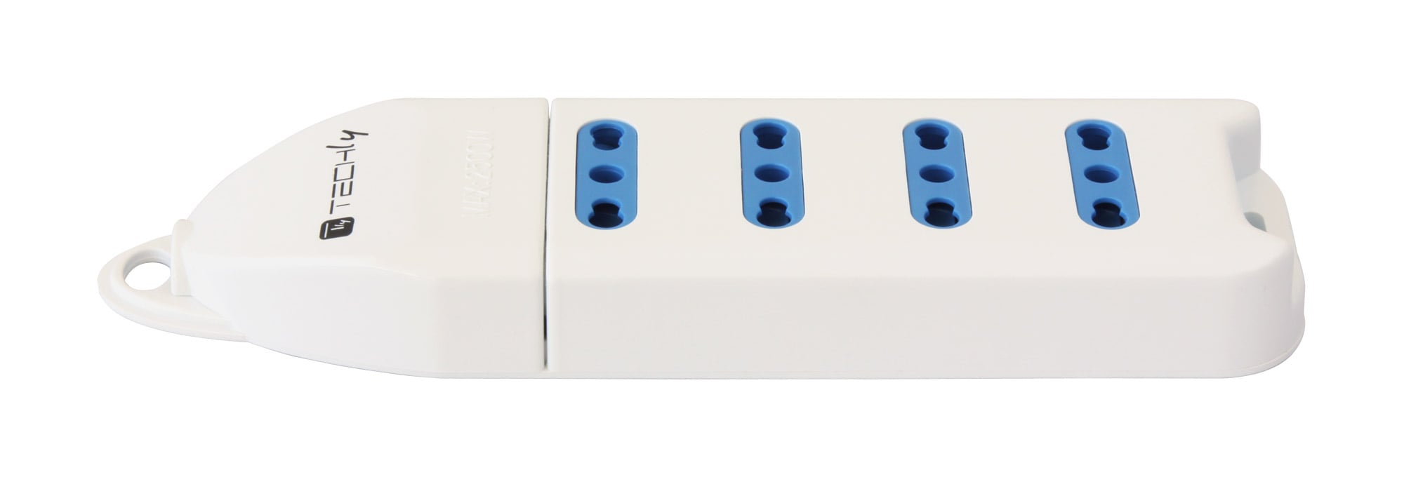 Multipresa 4 Posti Italiana Bipasso Senza Cavo Bianco - Techly IUPS-PCP-304
