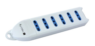 Multipresa 6 posti italiana bipasso senza cavo bianco - Techly IUPS-PCP-306