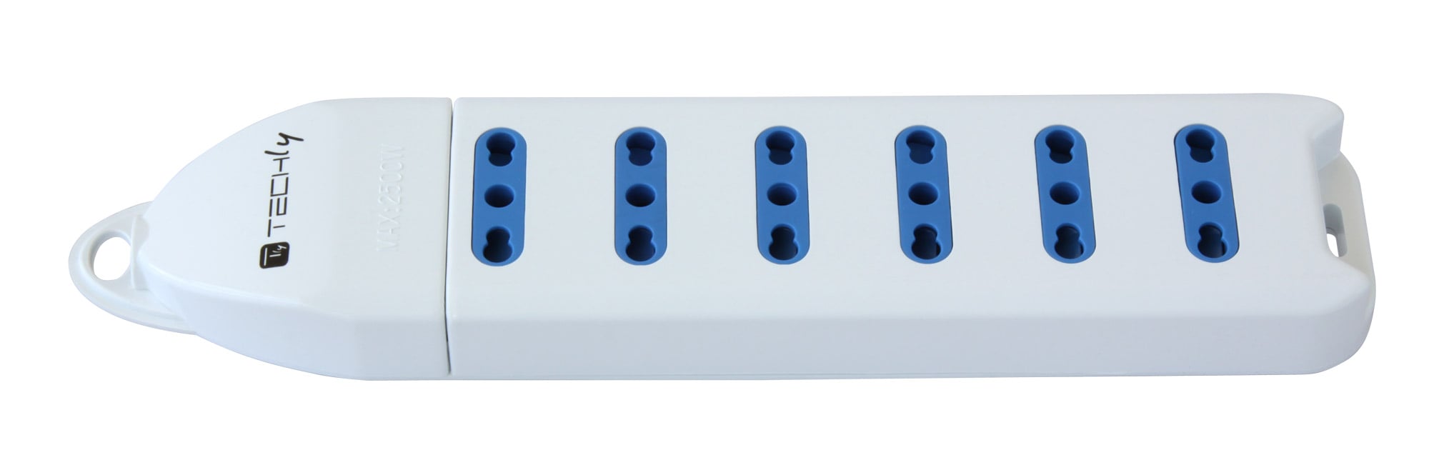 Multipresa 6 Posti Italiana Bipasso Senza Cavo Bianco - Techly IUPS-PCP-306