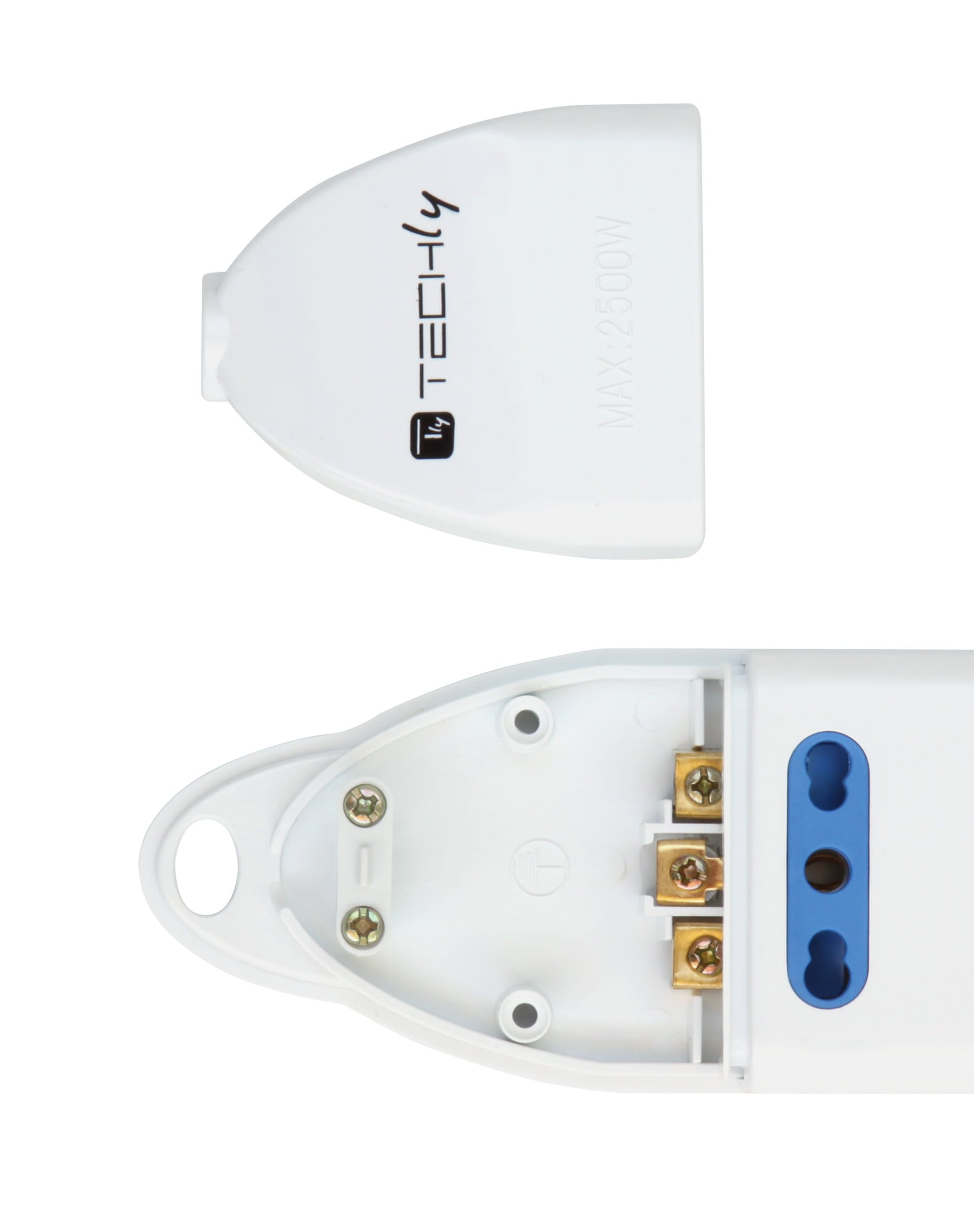 Multipresa 6 Posti Italiana Bipasso Senza Cavo Bianco - Techly IUPS-PCP-306