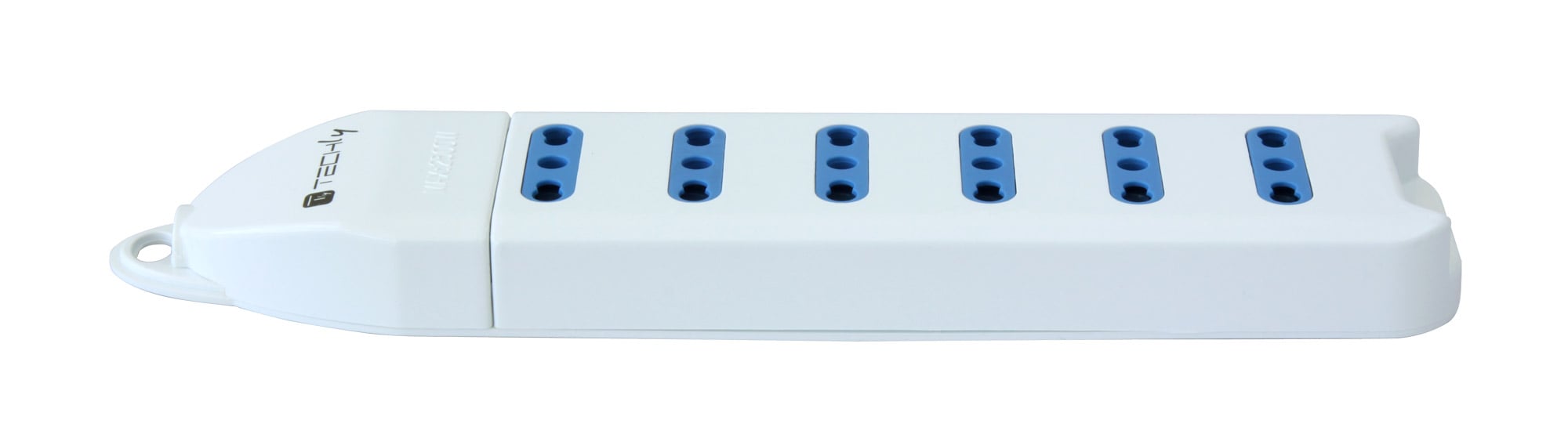 Multipresa 6 Posti Italiana Bipasso Senza Cavo Bianco - Techly IUPS-PCP-306