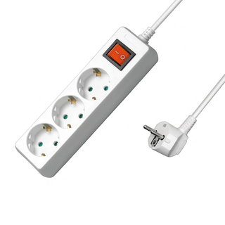 Multipresa 3 Posti Schuko con Interruttore e Cavo 3m - Goobay IUPS-PCP-3DW3