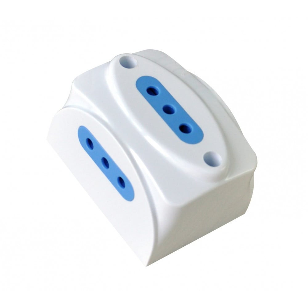 Presa tripla 10A 2P+T da muro bianco - Techly IUPS-PCP-3I10A
