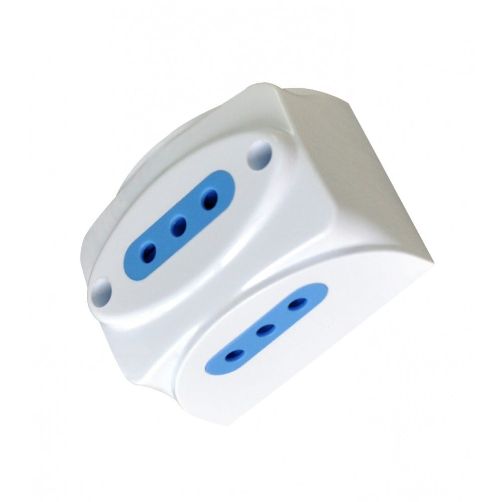 Presa tripla 10A 2P+T da muro bianco - Techly IUPS-PCP-3I10A