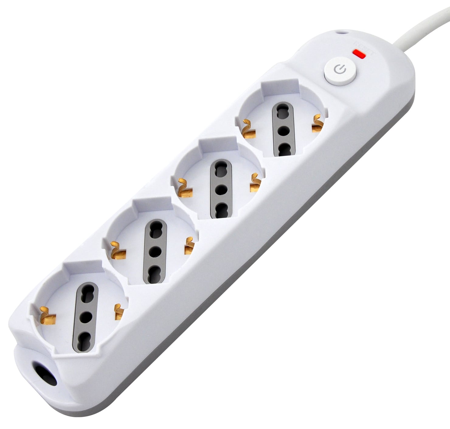 Presa Multipla a 4 Posti Italiana Bipasso/Schuko Spina 10A - Techly IUPS-PCP-410A