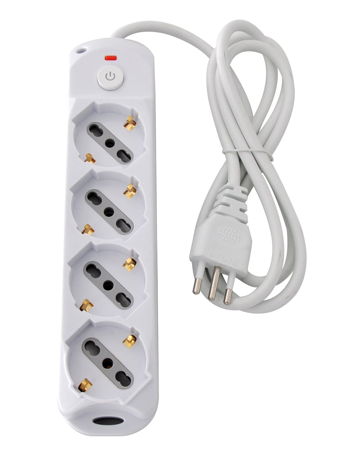 Presa Multipla a 4 Posti Italiana Bipasso/Schuko Spina 10A - Techly IUPS-PCP-410A