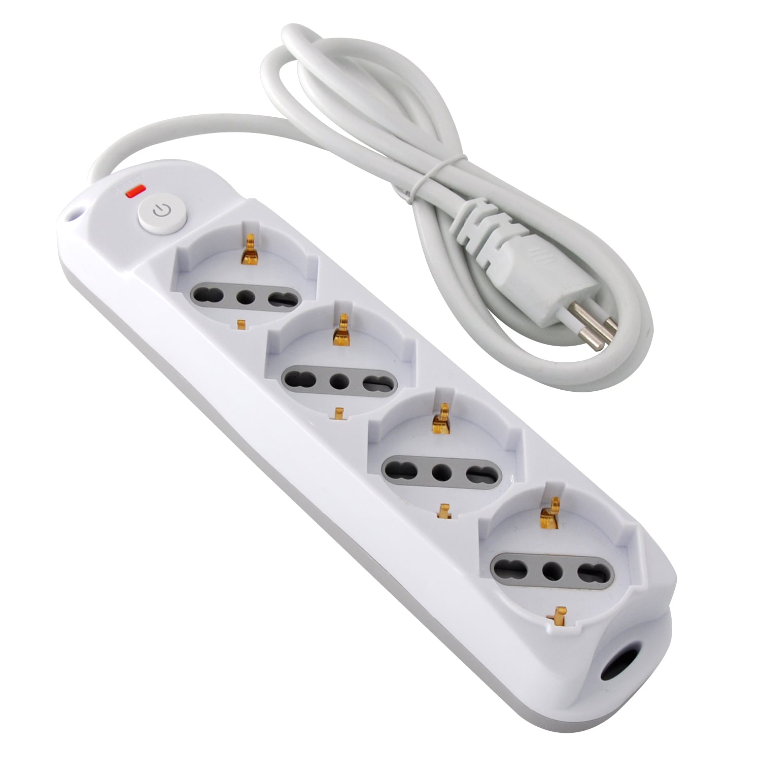 Presa Multipla a 4 Posti Italiana Bipasso/Schuko Spina 10A - Techly IUPS-PCP-410A