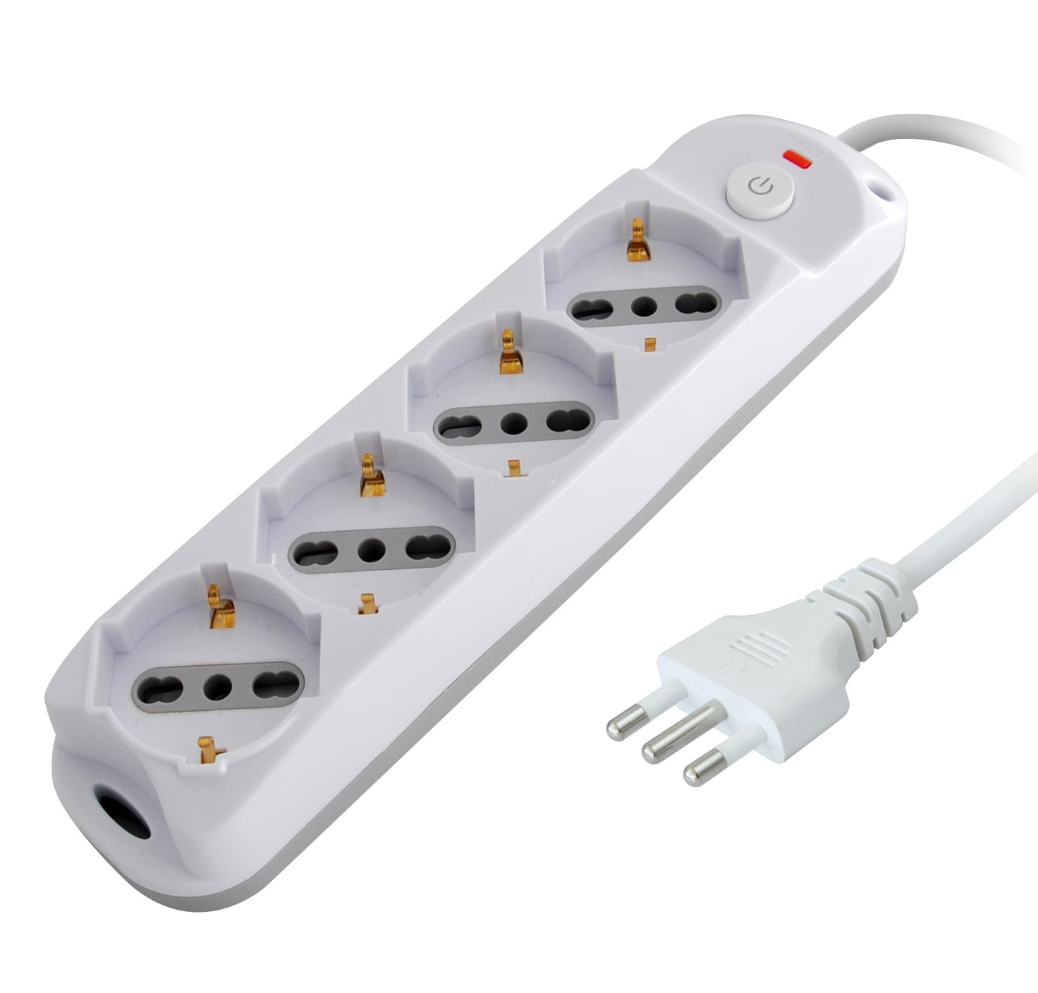 Presa Multipla a 4 Posti Italiana Bipasso/Schuko Spina 16A - Techly IUPS-PCP-416A