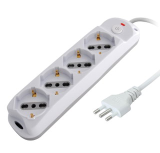 Presa Multipla 4 Posti Italiana Bipasso/Schuko Spina 16A - Techly IUPS-PCP-416A