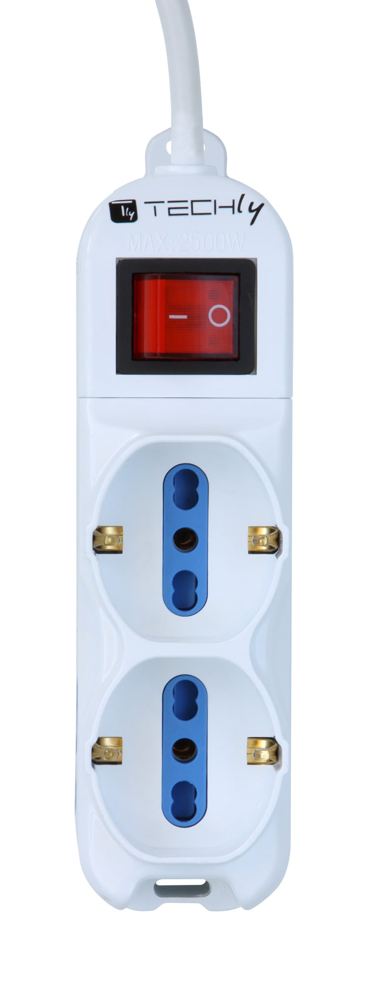 Multipresa 4 Posti Italiana Bipasso / 2 Schuko con Interruttore - Techly IUPS-PCP-4I2S-INT