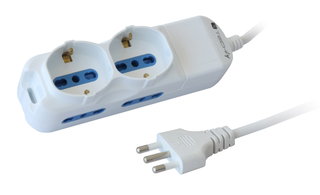 Multi-socket 4 Italian Bipasso Sockets + 2 Schuko 1,5m - Techly IUPS-PCP-4I2S