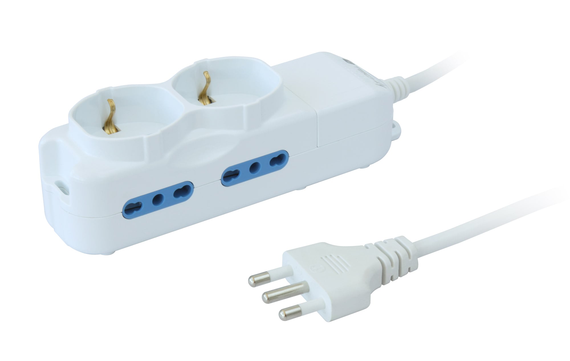 Multipresa 4 Posti Italiana Bipasso / 2 Schuko - Techly IUPS-PCP-4I2S