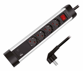 Multiple socket 4 Vie Schuko with USB-C and USB-A - Logilink IUPS-PCP- 4 S 1 A 1 C