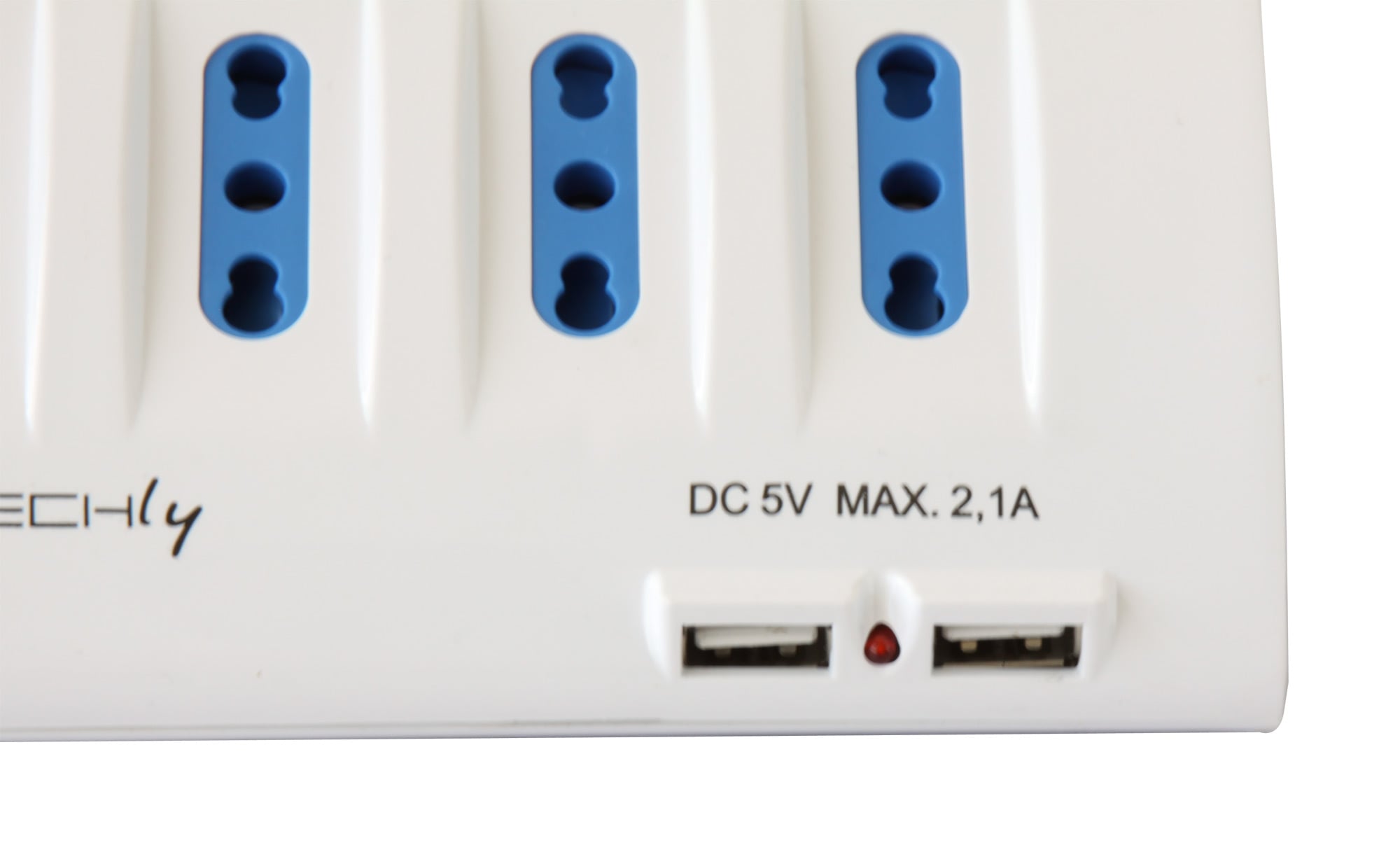 Multipresa da Tavolo 4 prese Italiane Bipasso 2 Schuko e 2 USB Bianca - Techly IUPS-PCP-4UDESK2