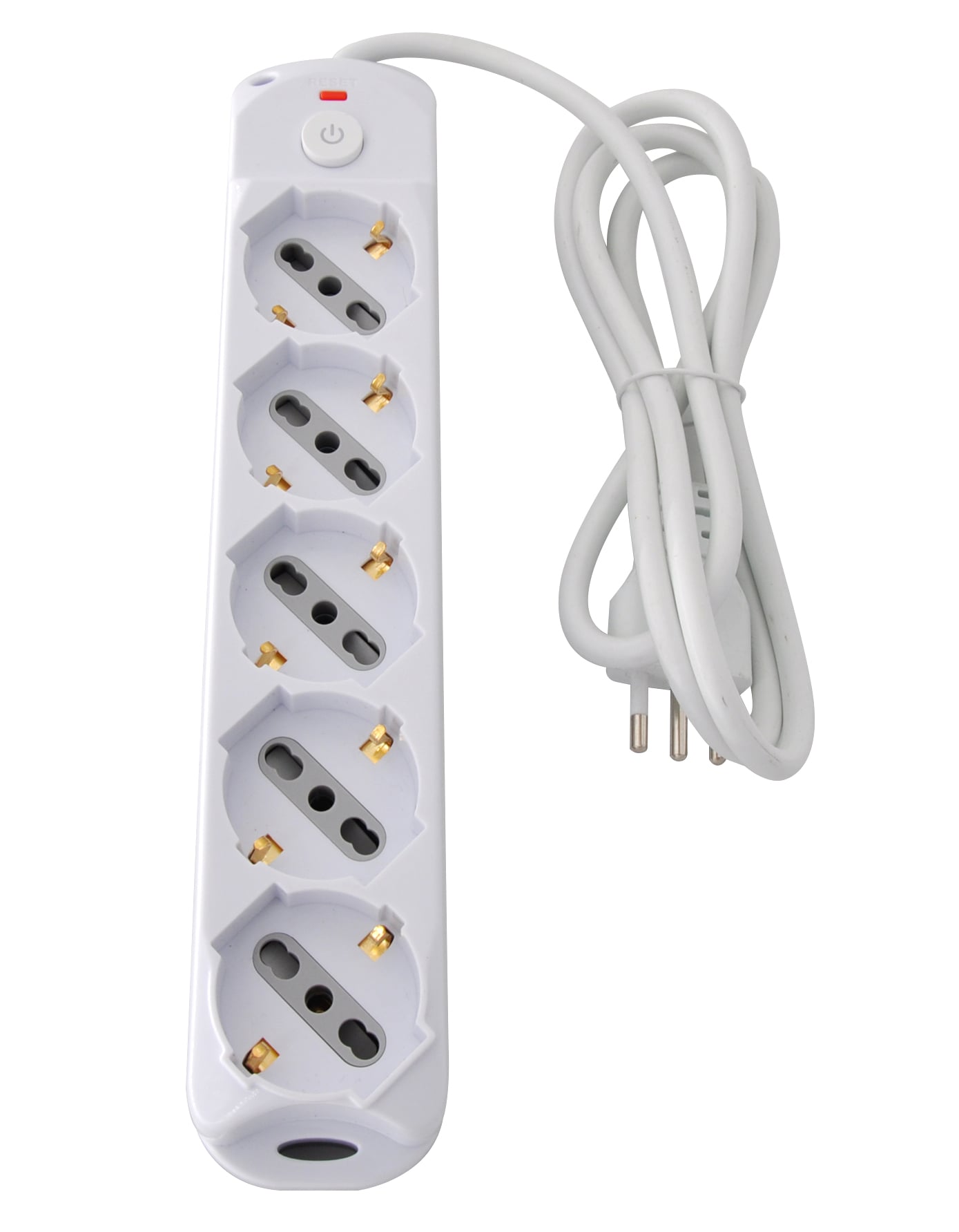 Presa Multipla a 5 Posti Italiana Bipasso/Schuko Spina 10A - Techly IUPS-PCP-510A