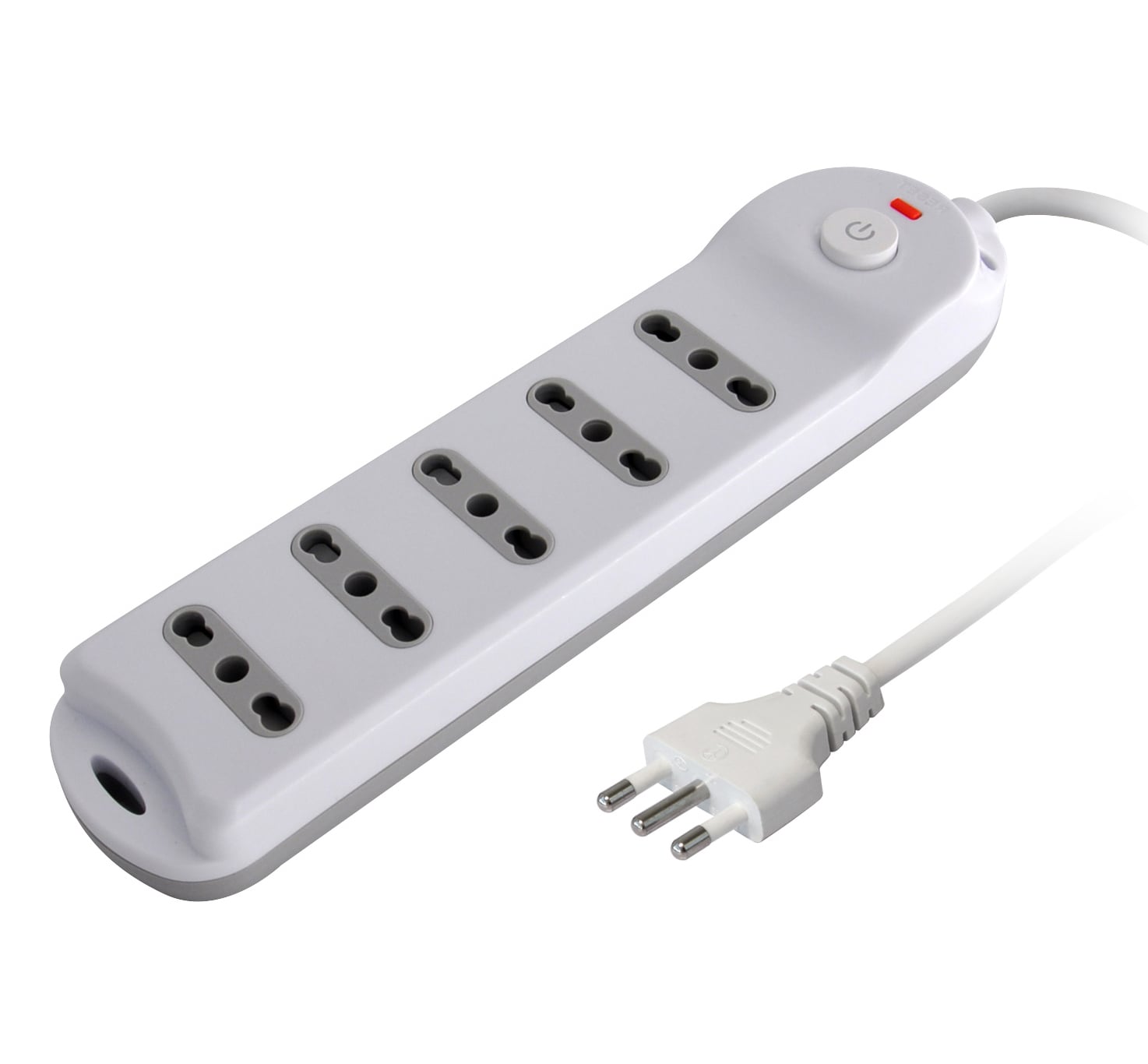 Presa Multipla a 5 Posti Italiana Bipasso Spina 10A - Techly IUPS-PCP-5BI10A