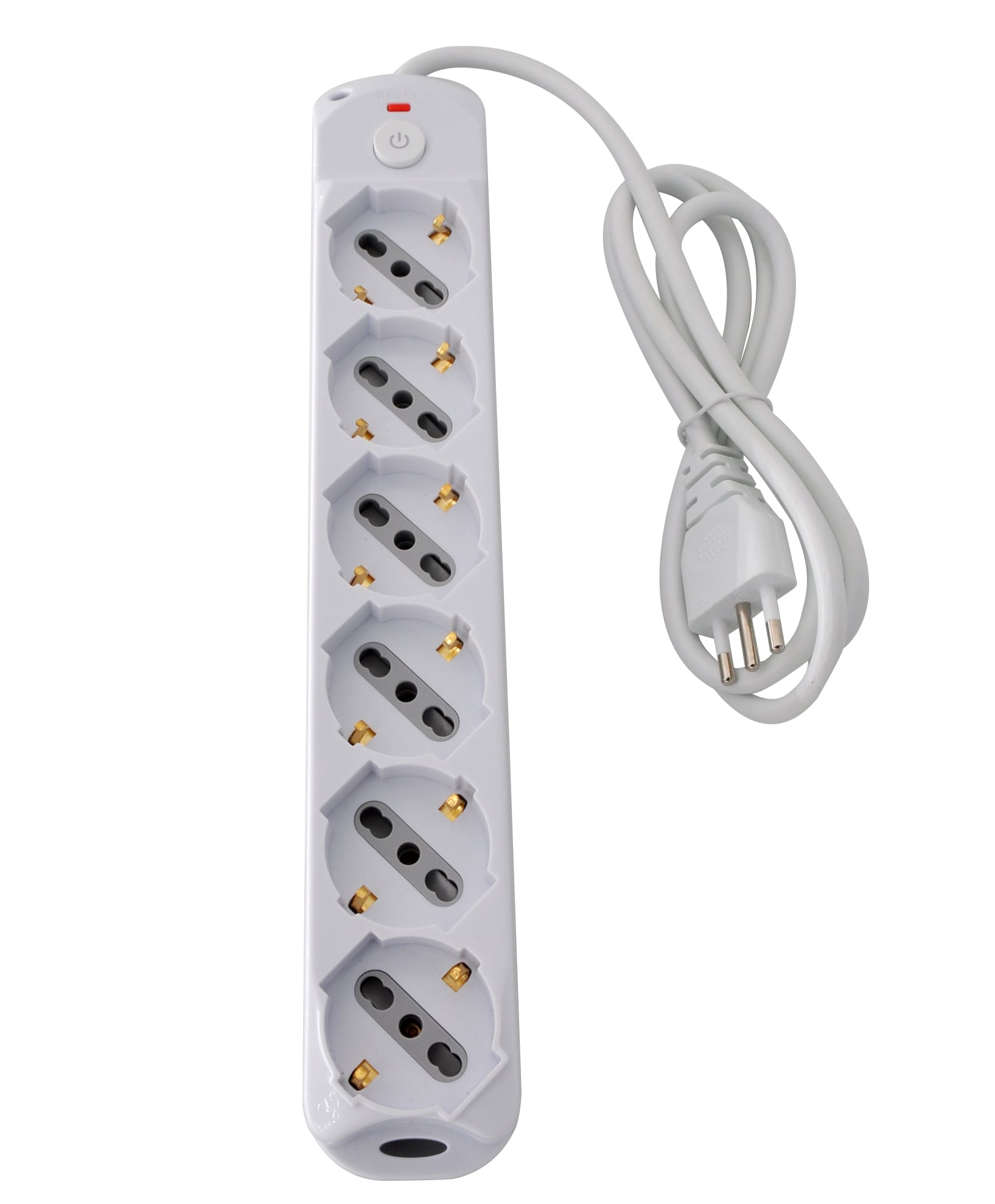 Presa Multipla a 6 Posti Italiana Bipasso/Schuko Spina 10A - Techly IUPS-PCP-610A