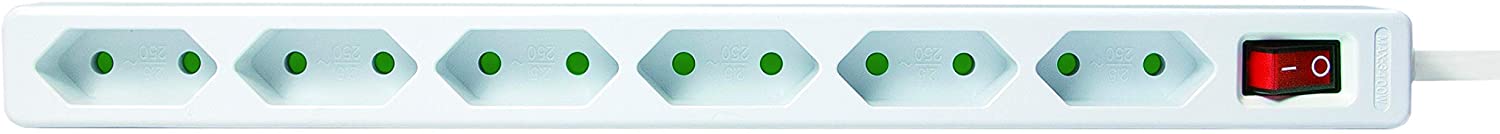 Multipresa 6 Posti Design Salvaspazio Bianco - Logilink IUPS-PCP-6EWH