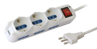 Multi-socket 6 Italian Bipasso sockets + 3 Schuko with Switch 1, 5m - Techly IUPS-PCP-6I3S