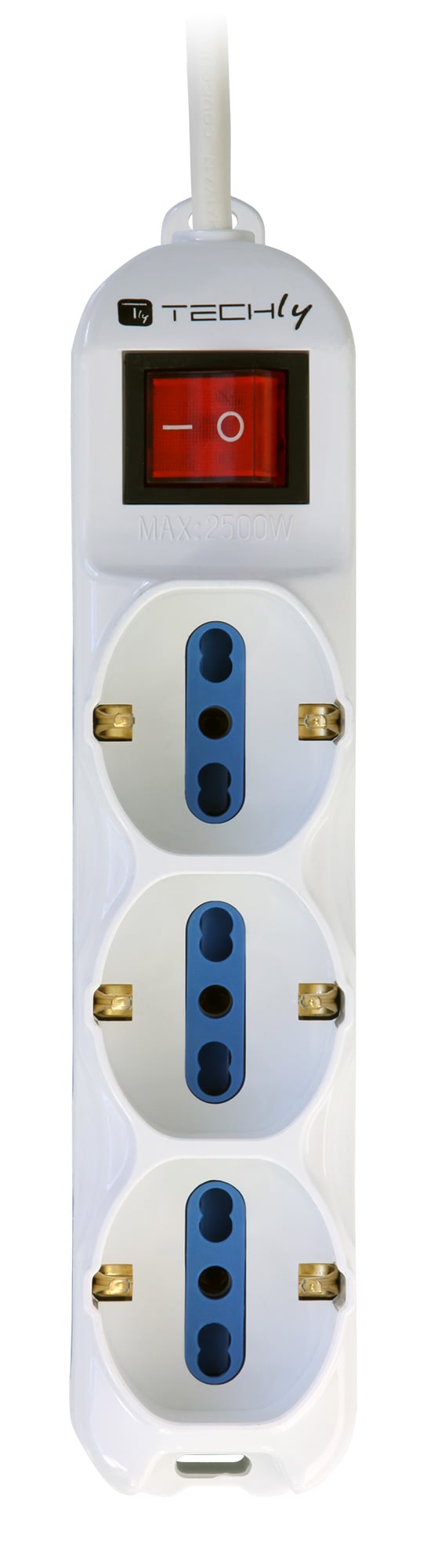 Multipresa 6 Posti Italiana Bipasso / 3 Schuko con Interruttore - Techly IUPS-PCP-6I3S