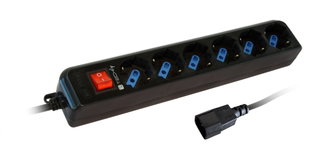 6 Multi-seat Italian seats Bipasso with Black VDE Plug - Techly IUPS-PCP- 6 V