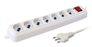 Multipresa 7 Posti Italiana Bipasso/Schuko Bianco - Techly IUPS-PCP-7L