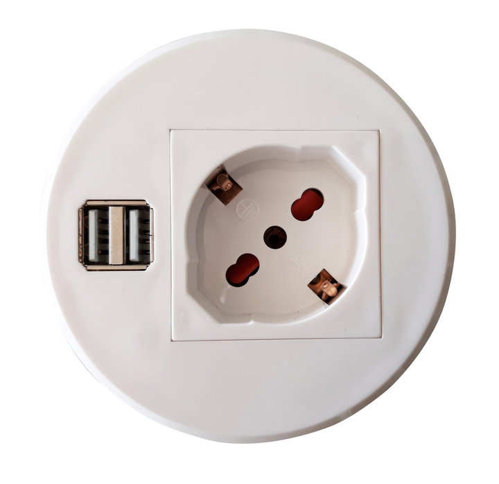 Presa da scrivania ad incasso con presa universale e 2 USB - Techly IUPS-PCP-81U2U