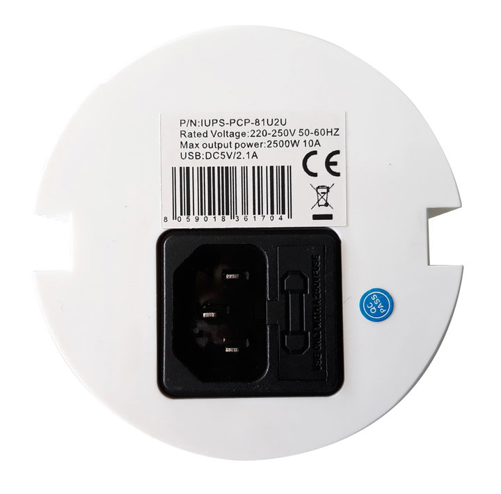 Presa da scrivania ad incasso con presa universale e 2 USB - Techly IUPS-PCP-81U2U