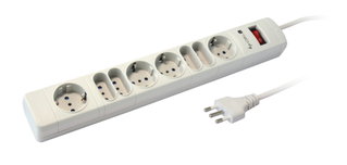 8 Multi-stakes Italian/Schuko 10 Grey 1,5 m - Techly IUPS-PCP- 8 GY
