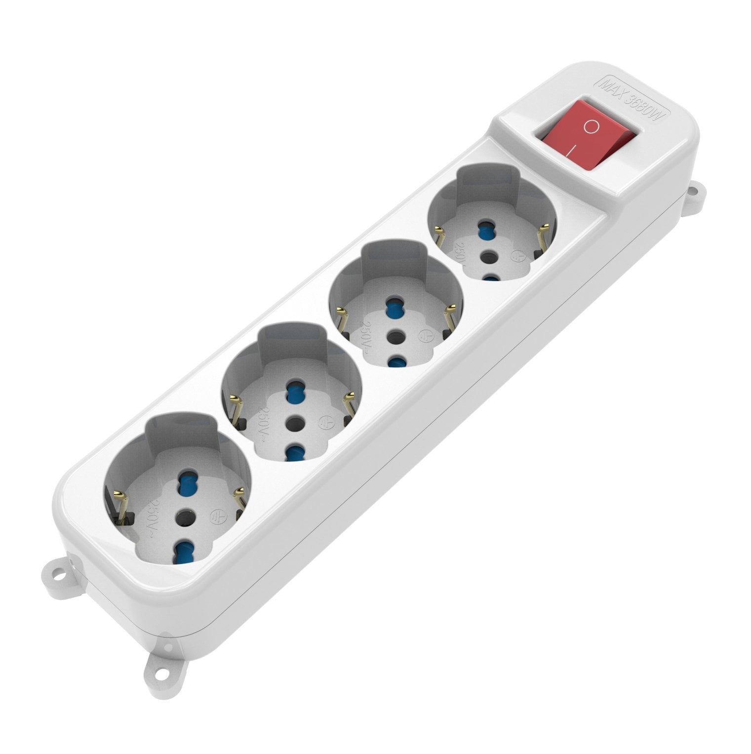 4 Multi-seat Italian seats Bipasso/Schuko with Plug 16 A Angolata - Techly IUPS-PCP-A 4