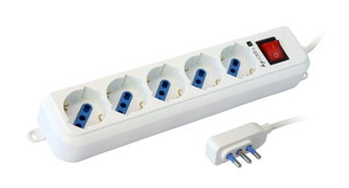 Multiprese 5 Posti Italiana Bipasso / Schuko Spina Angolata - Techly IUPS-PCP-ANG
