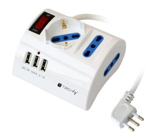 Multipresa da Tavolo 3 Posti con Porte USB - Techly IUPS-PCP-DESK10AP