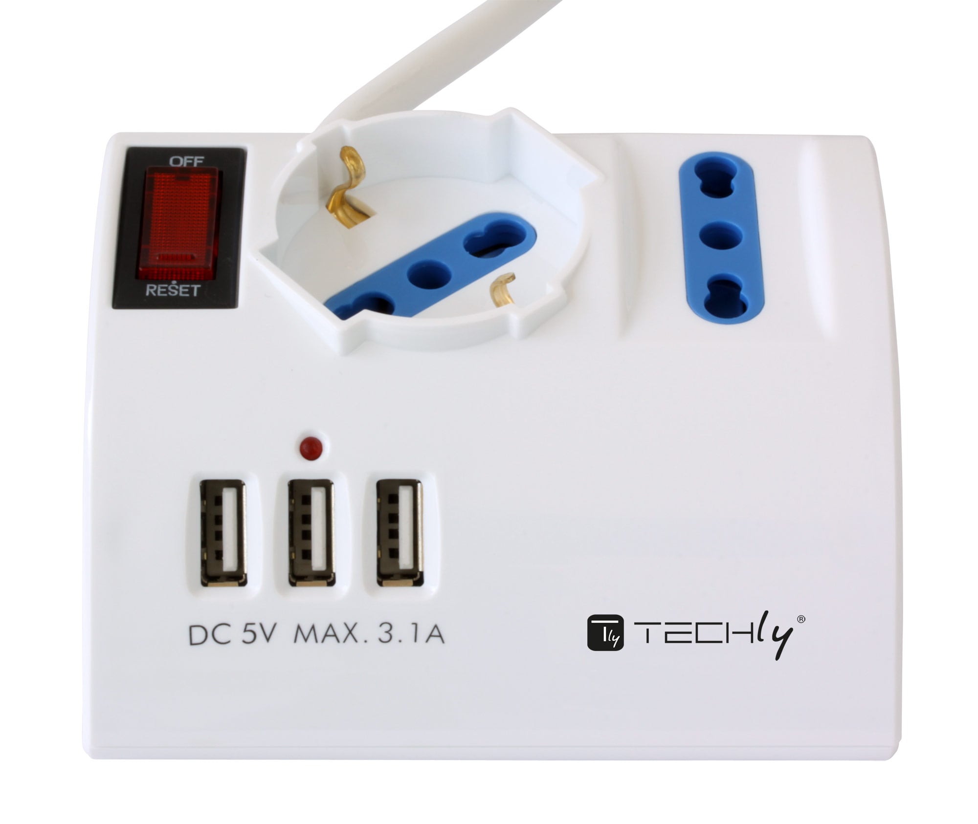 Multipresa da Tavolo 3 Posti con Porte USB - Techly IUPS-PCP-DESK10AP
