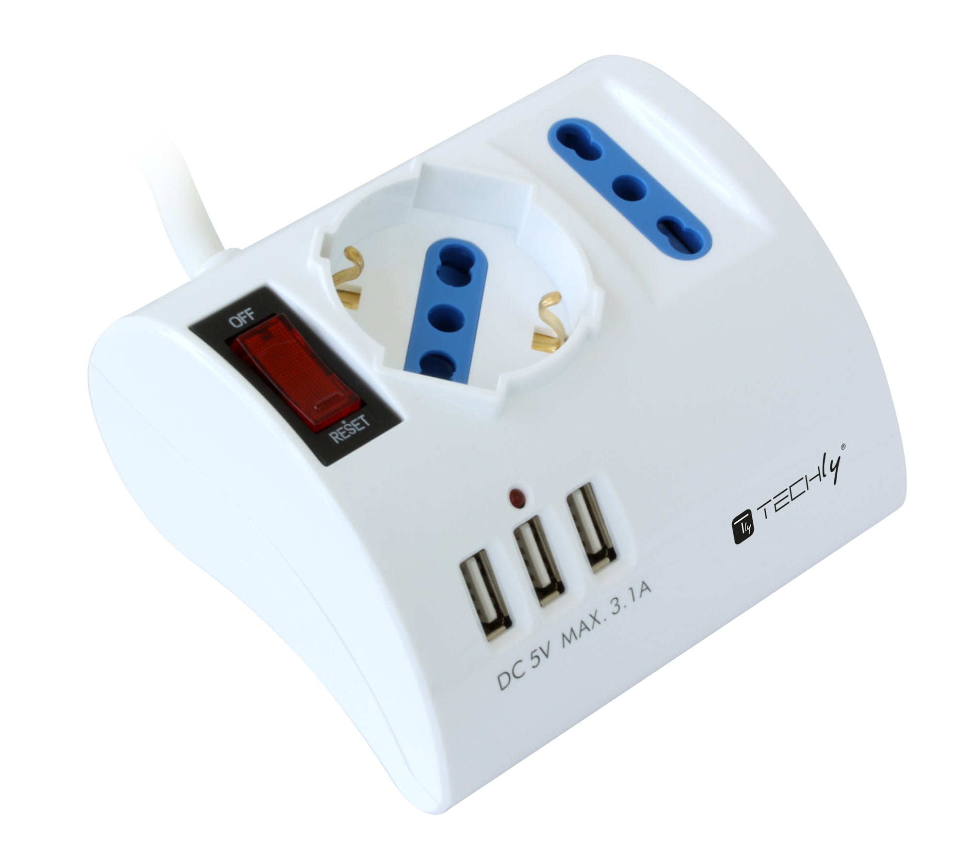 Multipresa da Tavolo 3 Posti con Porte USB - Techly IUPS-PCP-DESK10AP