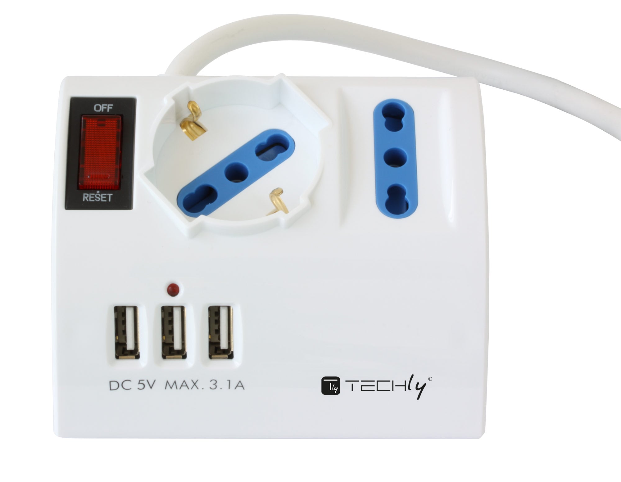 Multipresa da Tavolo 3 Posti con Porte USB - Techly IUPS-PCP-DESK10AP