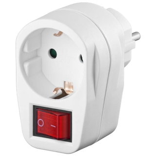 Adapter with 7 / 4 socket with White switch - Goobay IUPS-PCP-DIS
