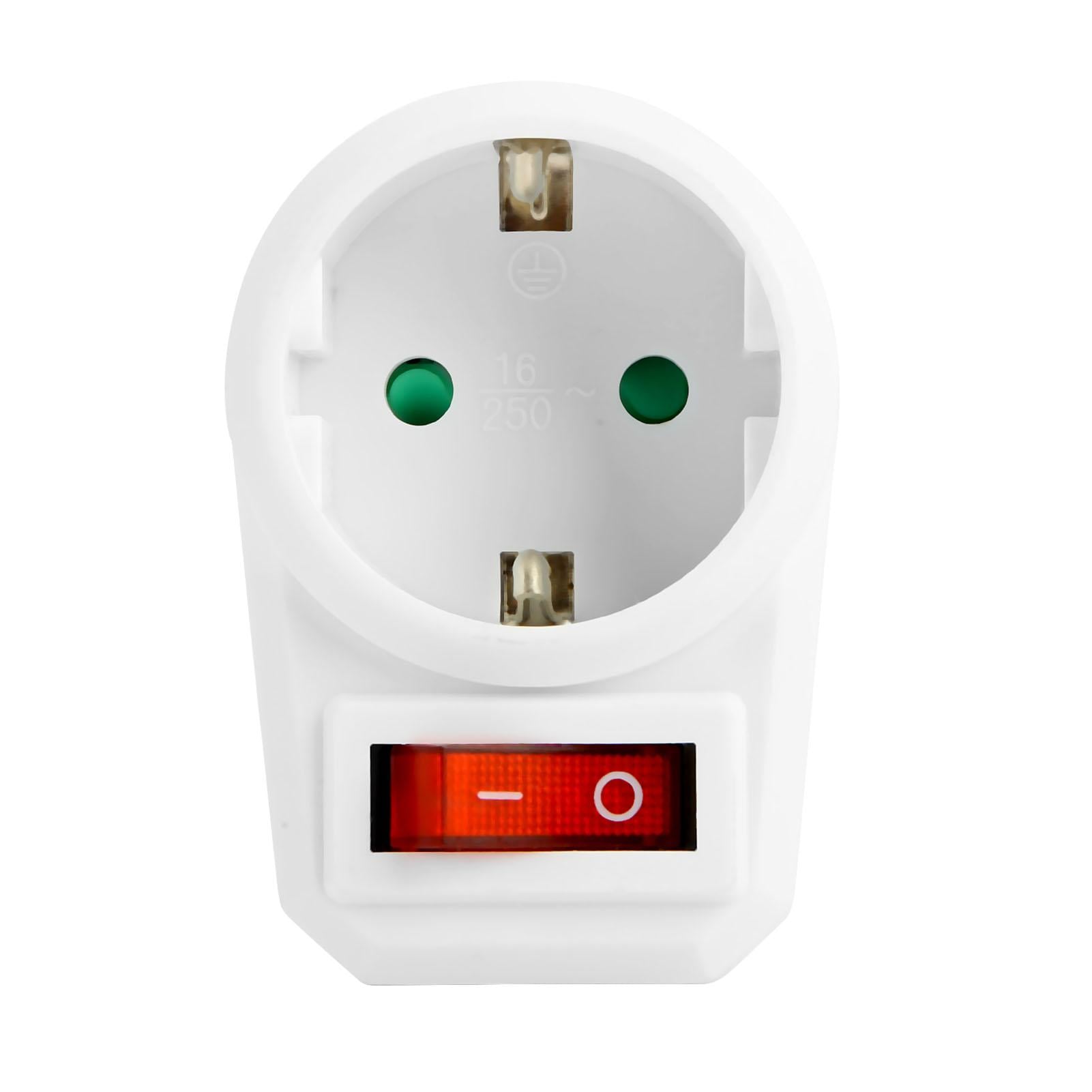 Adattatore con Presa Schuko CEE 7/4 con Interruttore Bianco - Goobay IUPS-PCP-DIS