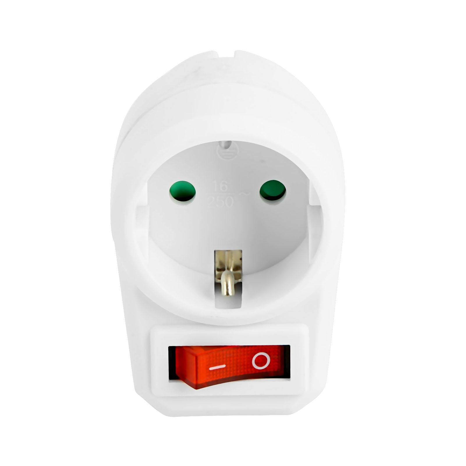 Adattatore con Presa Schuko CEE 7/4 con Interruttore Bianco - Goobay IUPS-PCP-DIS