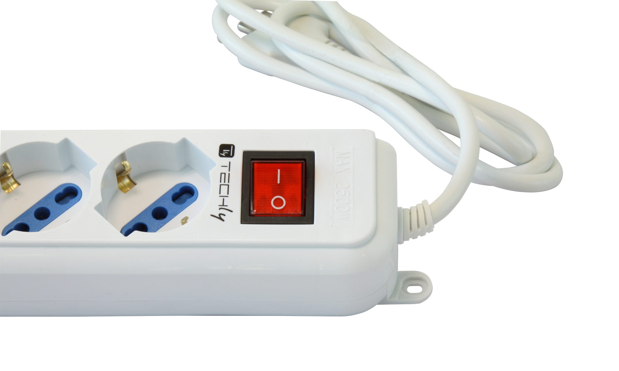 Multipresa 5 Posti Italiana Bipasso / Schuko - Techly IUPS-PCP-LC