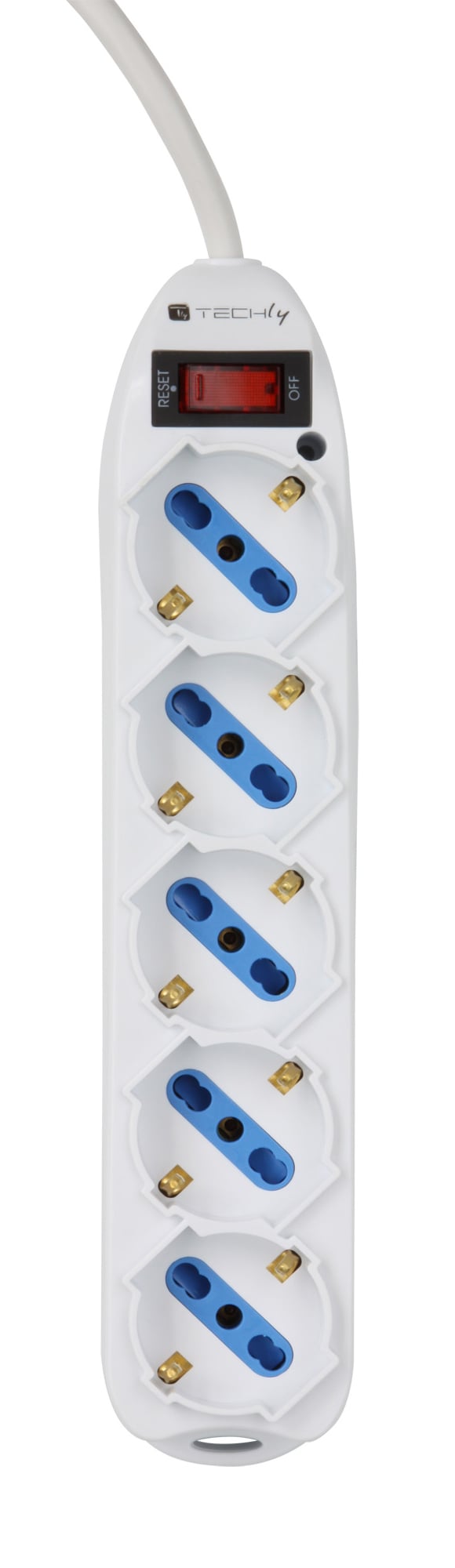Multipresa 5 Posti Italiana Bipasso / Schuko con spina 10A - Techly IUPS-PCP-LCSP10
