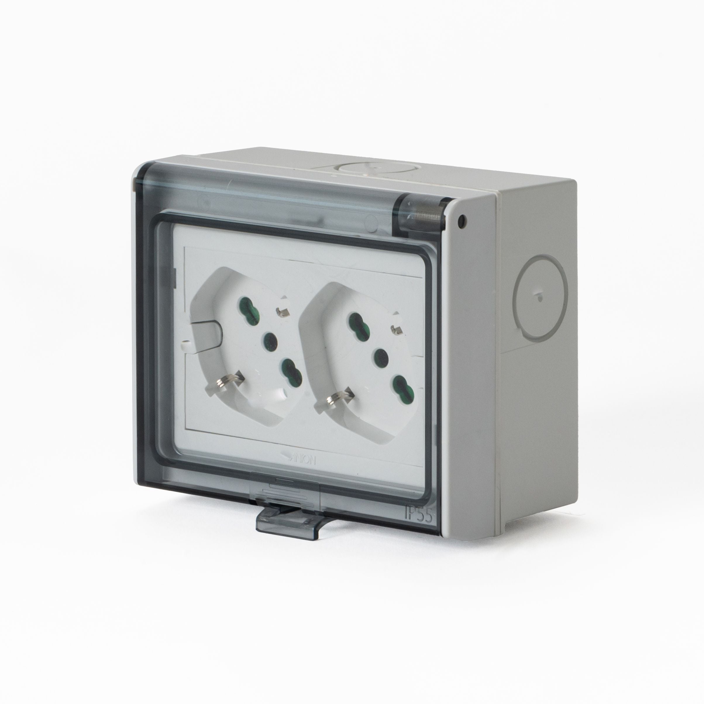 Universal IP 55 Multi-Price with Double Handle Italian Schuko with Wall Box 3 Modules - FME IUPS-PCP-OPE 55