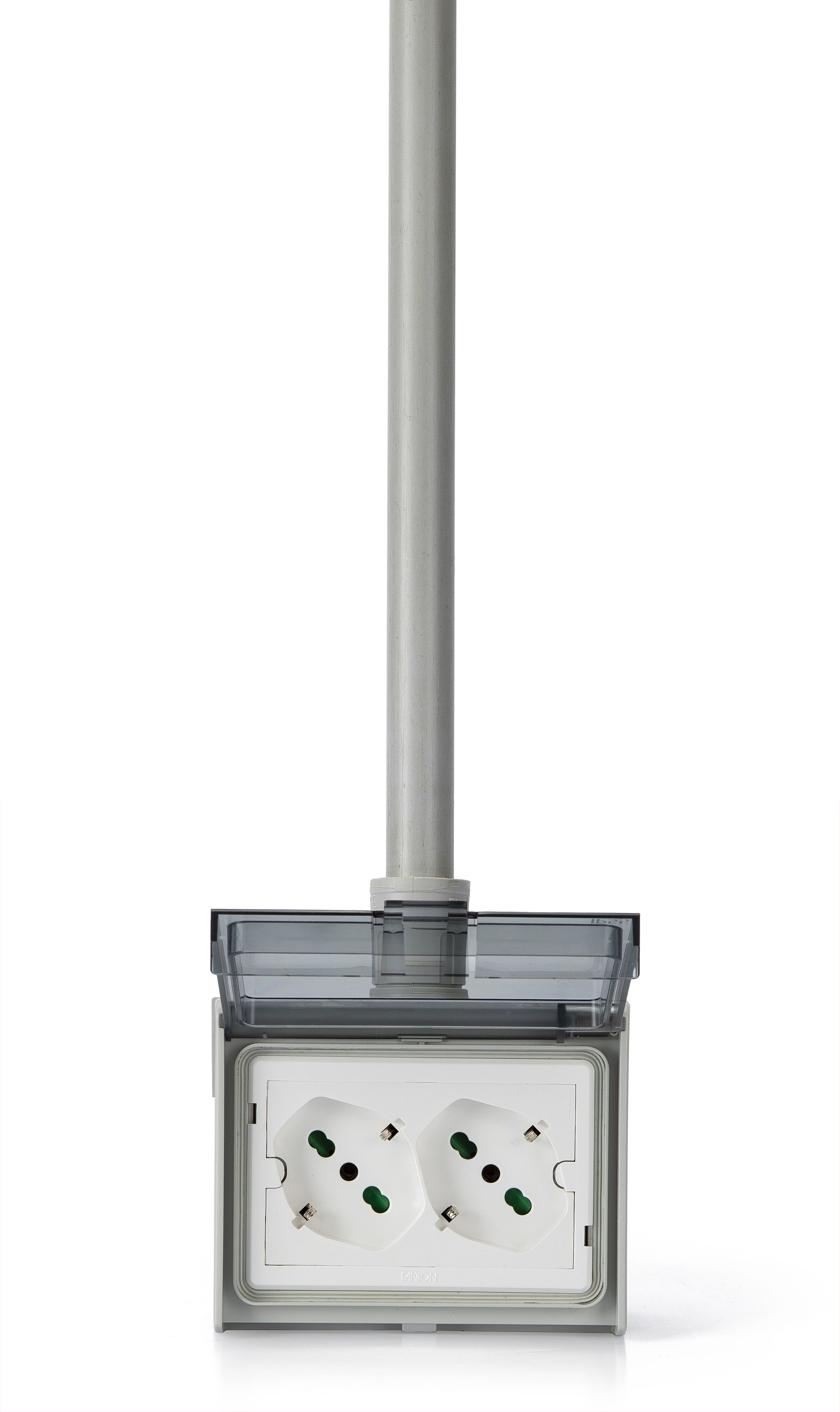 Universal IP 55 Multi-Price with Double Handle Italian Schuko with Wall Box 3 Modules - FME IUPS-PCP-OPE 55