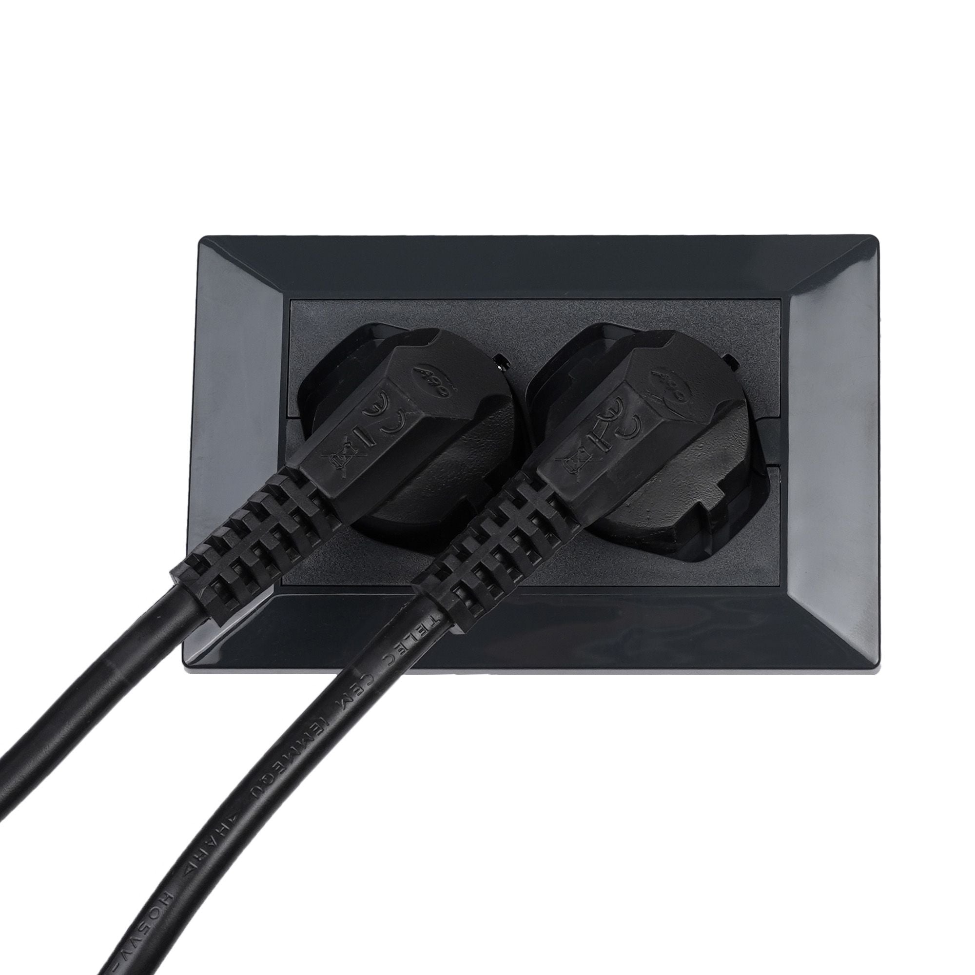 Universal Multi-Stake from Incasso with Double Double-Seat Bipasso Italian Schuko Nero - FME IUPS-PCP-OPEB