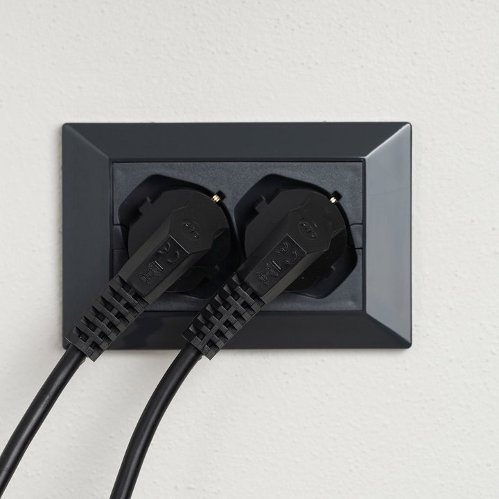 Multipresa Universale da Incasso con Doppia Presa Bipasso Italiana Schuko Nero - FME IUPS-PCP-OPEB