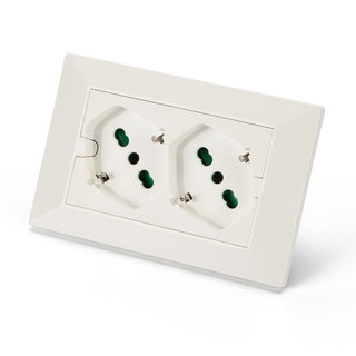 Multipresa Universale da Incasso con Doppia Presa Bipasso Italiana Schuko Bianco - FME IUPS-PCP-OPEW