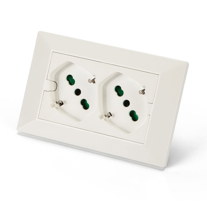 Multipresa Universale da Incasso con Doppia Presa Bipasso Italiana Schuko Bianco - FME IUPS-PCP-OPEW