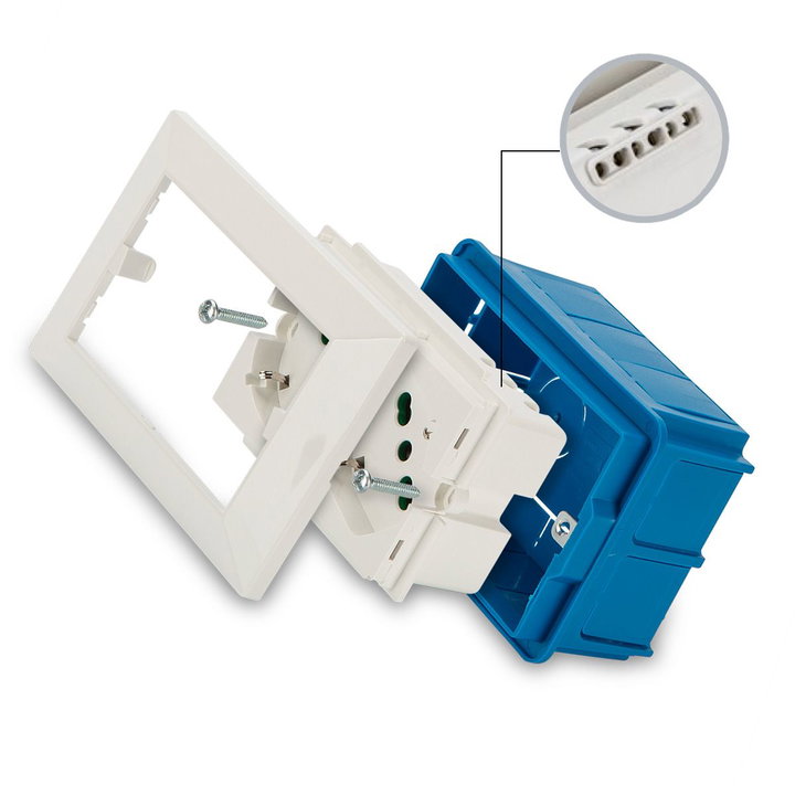 Multipresa Universale da Incasso con Doppia Presa Bipasso Italiana Schuko Bianco - FME IUPS-PCP-OPEW